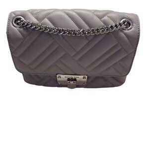 Michael Kors Peyton Medium Shoulder Flap Pearl Grey